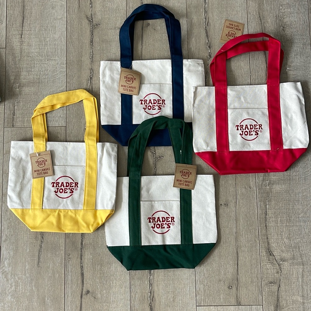 Limited TJ canvas mini tote new with tags!!! Full set of four!
